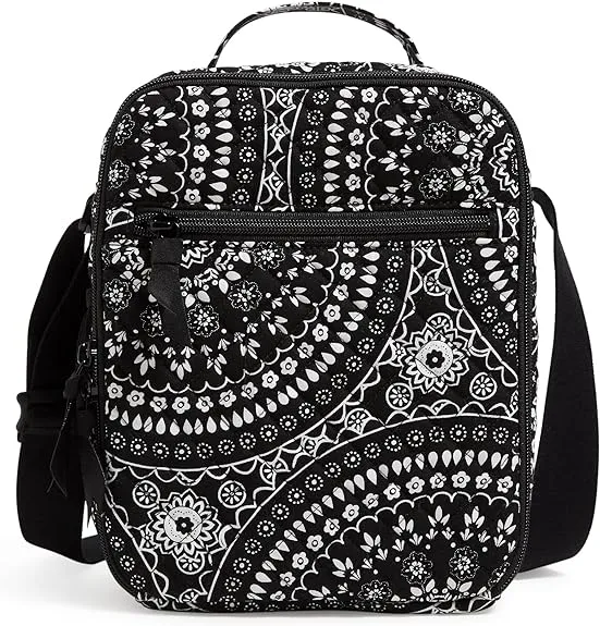 Vera Bradley Deluxe Lunch Bunch Black Bandana Medallion