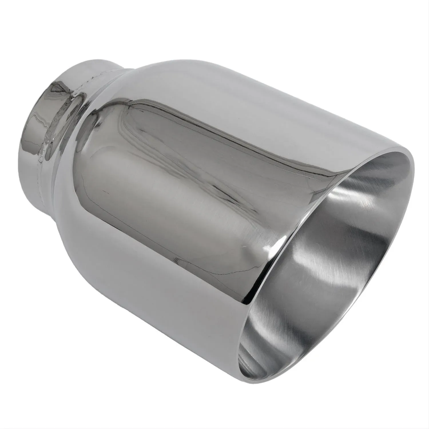 JST139 2.5" Stainless Round Exhaust Tip 2 1/2" Inlet / 4" Outlet / 5" Long Pair (Two)Tips