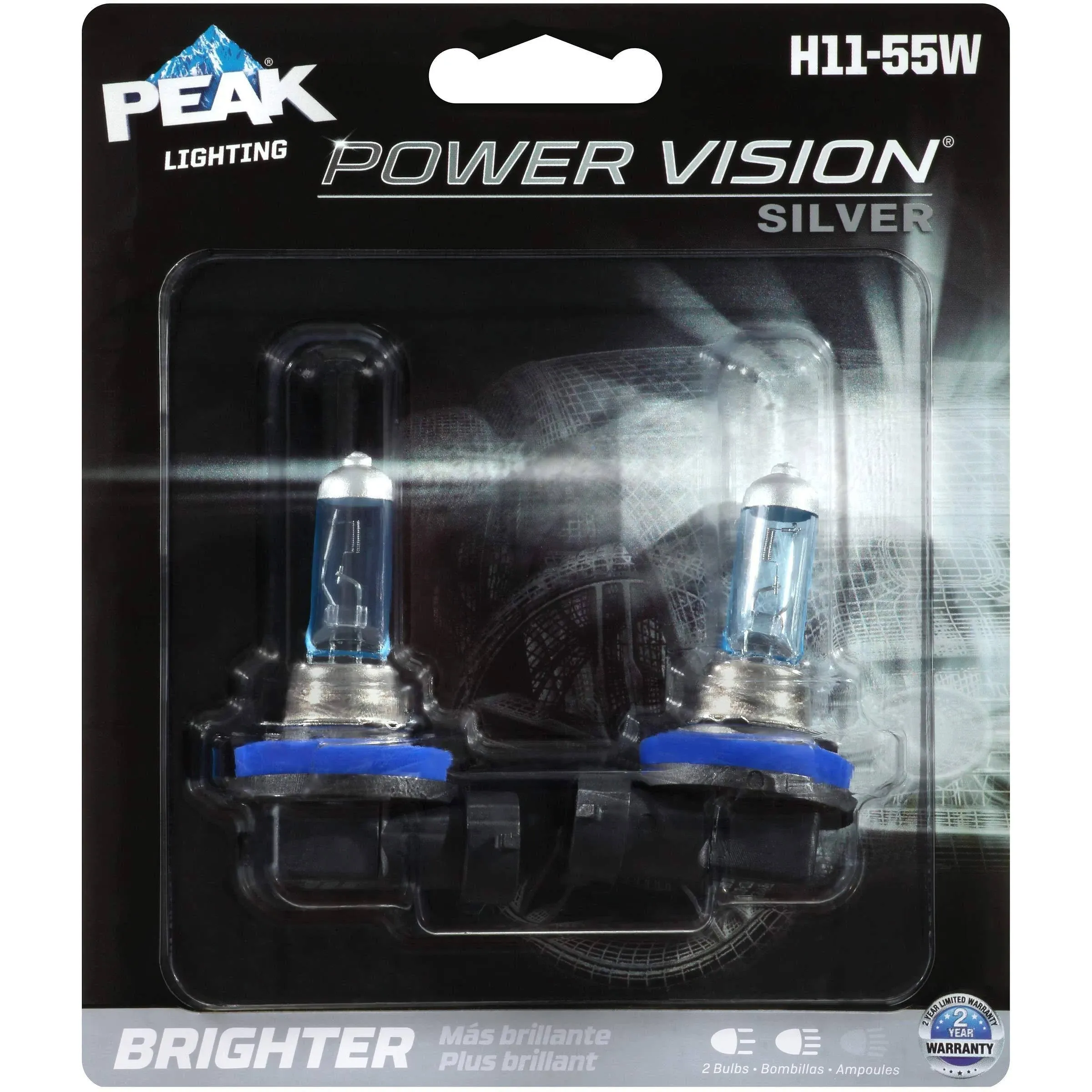 Peak Power Vision Silver Halogen Automotive Bulb H11-55W (Pack of 2 )