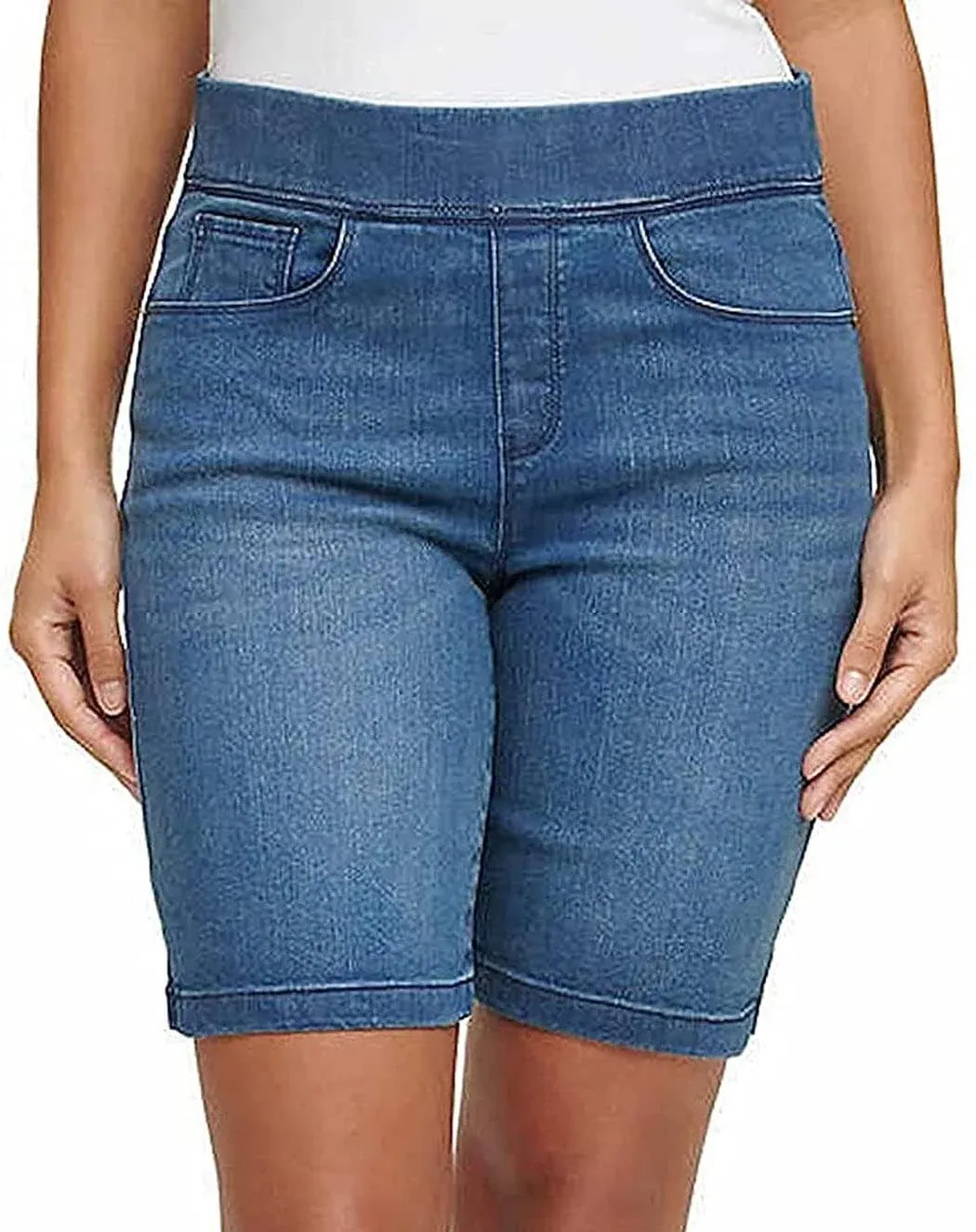 DKNY Jeans Women&#039;s Pull On Bermuda Shorts Tommy Control Pockets