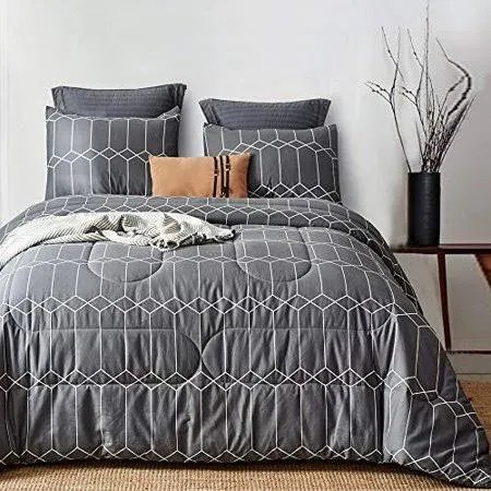 ATsense Comforter Set King, All Season 3-Piece 100% Cotton Fabric, Soft