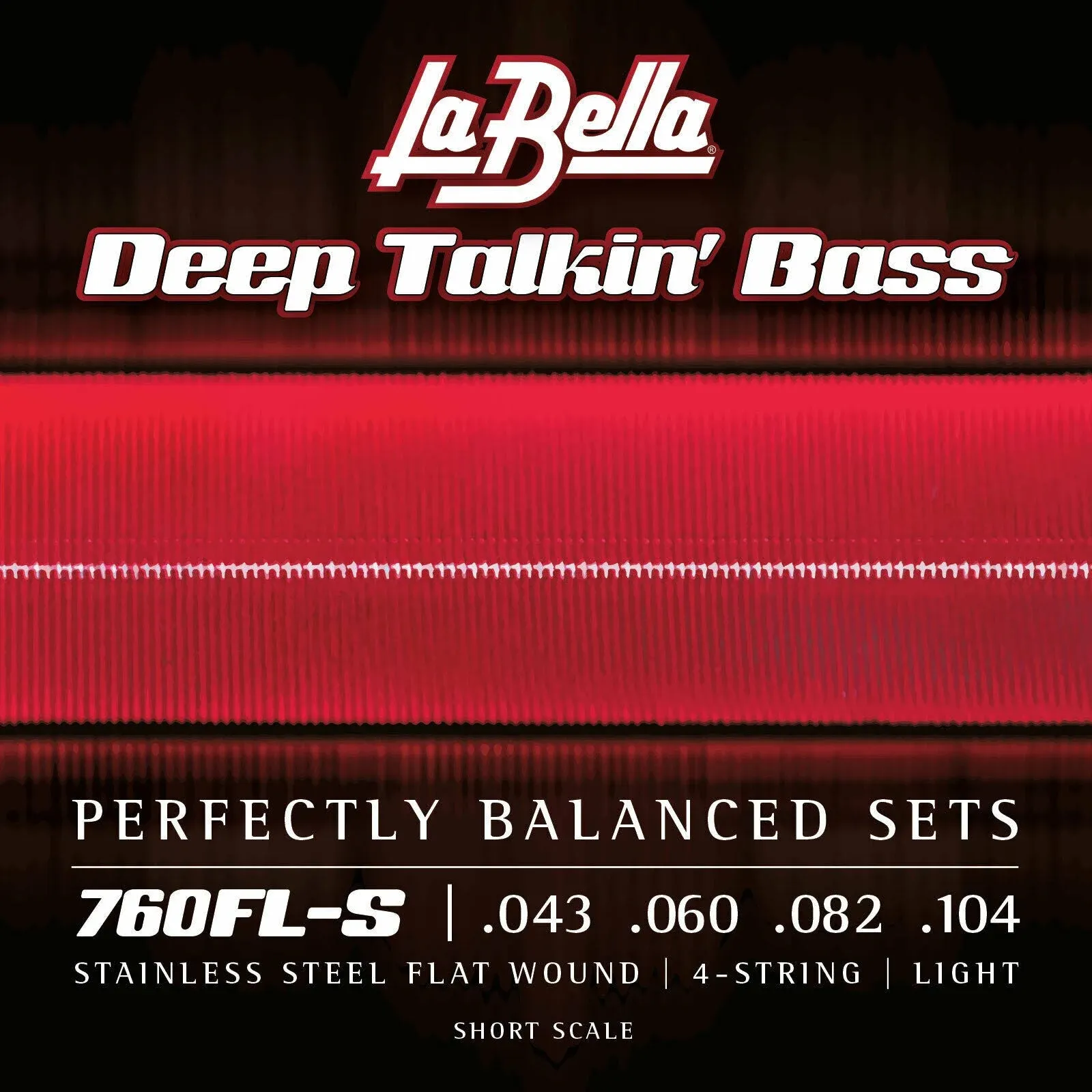 La Bella 760FL-S Deep Talkin Bass Flats, Short Scale, Light 43-104