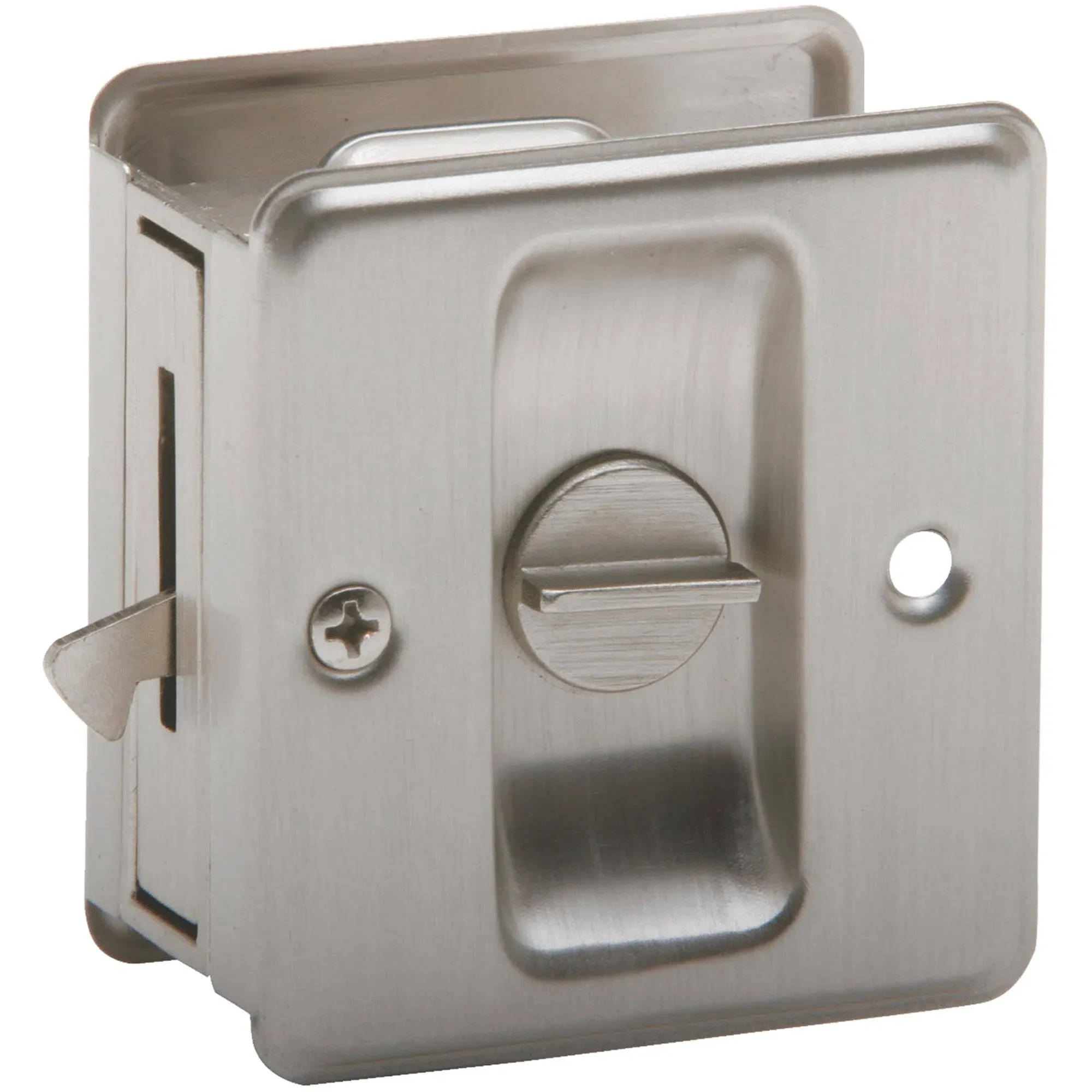 Satin Nickel Sliding Door Lock, Schlage, SC991B-619