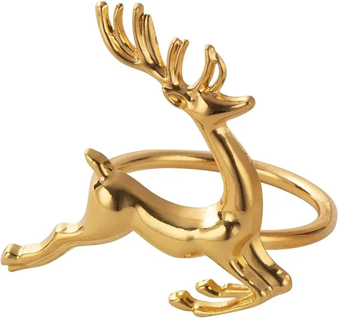 Juvale Christmas Napkin Rings Reindeer Napkin Holder