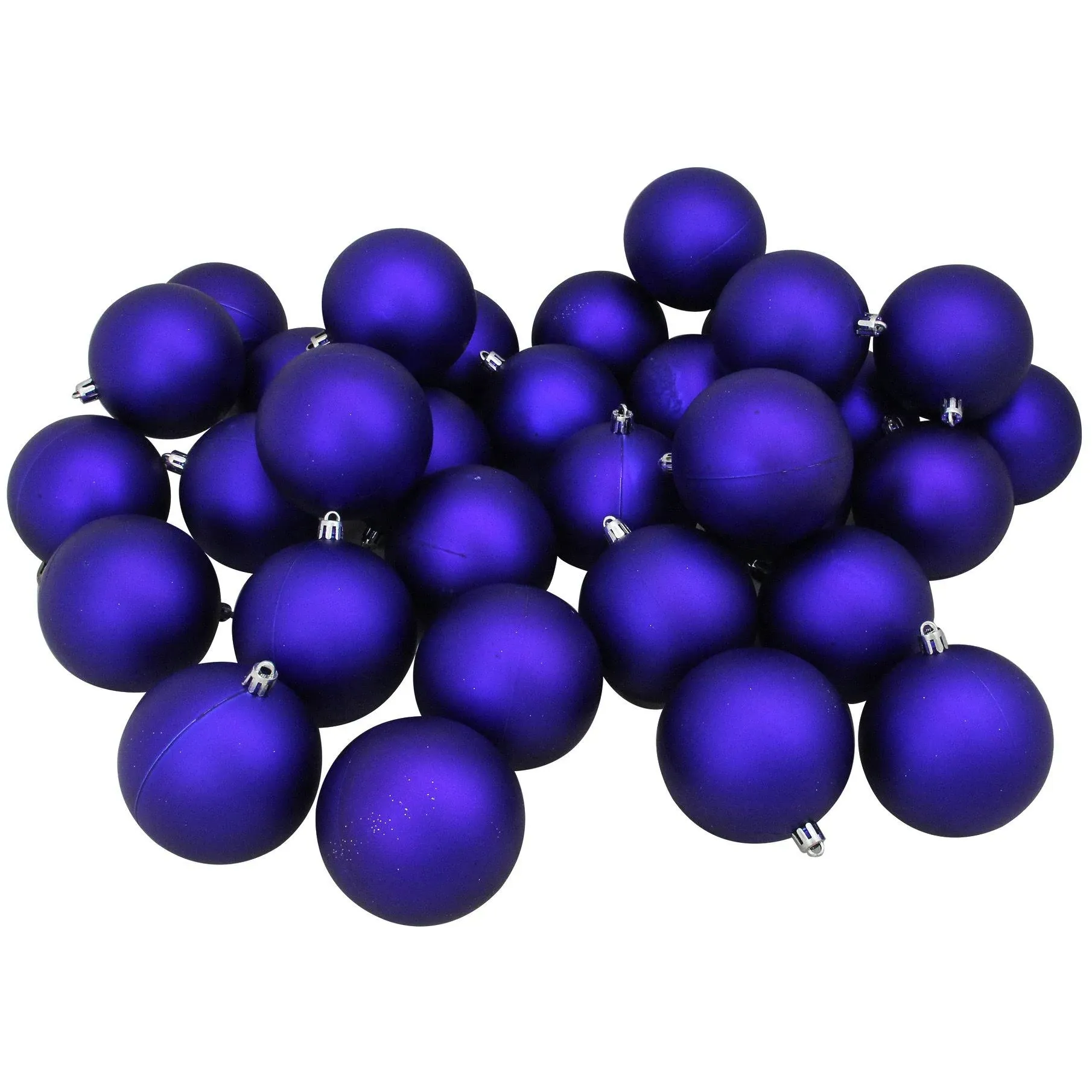 32ct Matte Royal Blue Shatterproof Matte Christmas Ball Ornaments 3.25" (80mm)