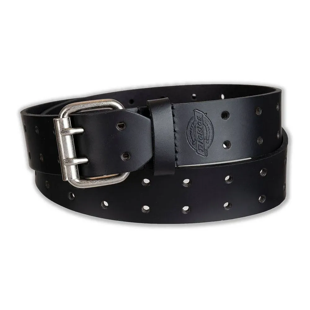 Men's Dickies Perforated Double Prong Buckle Leather Belt