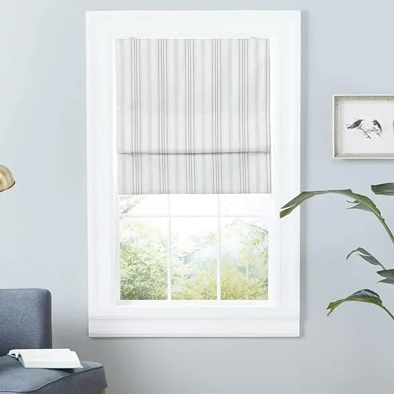 Exclusive Home Ricardo Total Blackout Roman Shade, 34"x64", Natural