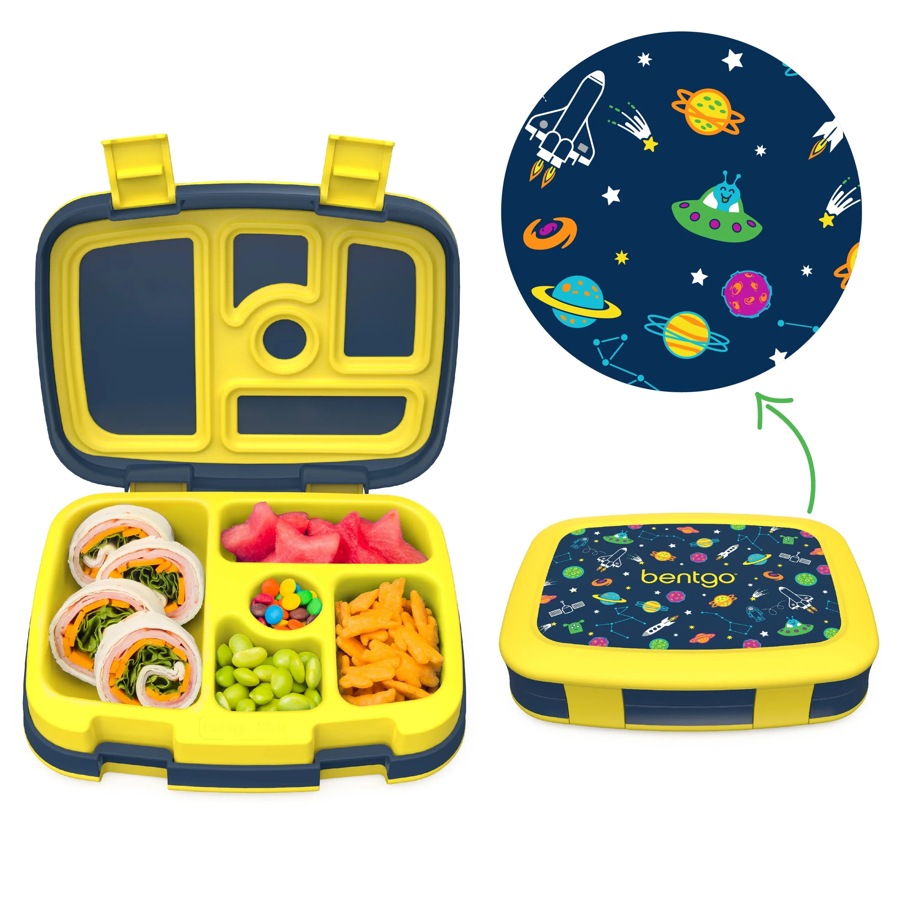 Bentgo Kids Lunch Box, 2"H x 6-1/2"W x 8-1/2"D, Space