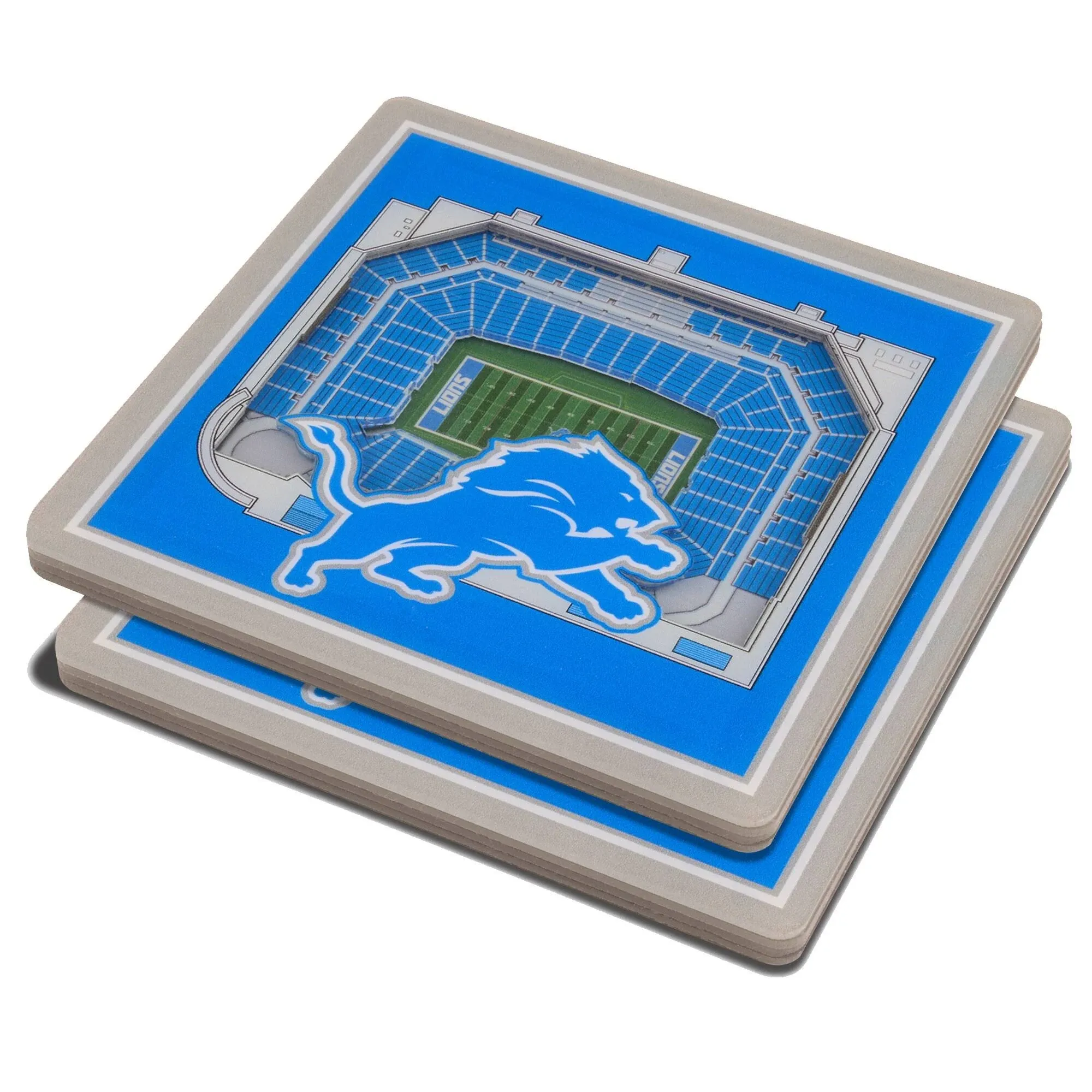 Detroit Lions 3D StadiumViews Coasters