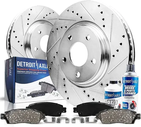 Detroit Axle 6PR1200598 Front Drilled Rotors + Brake Pads Kit for 2011-2014 Honda ...