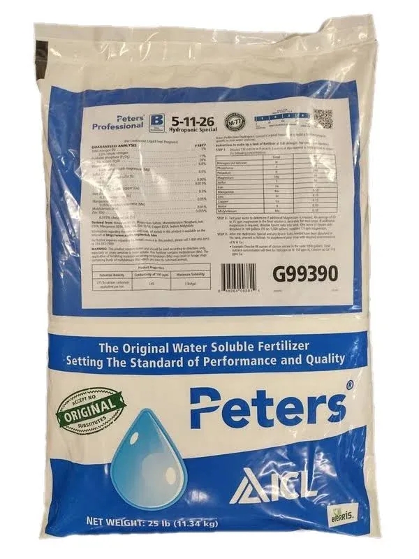 Peters Professional 5-11-26 Hydroponic Special Fertilizer 25 lb.