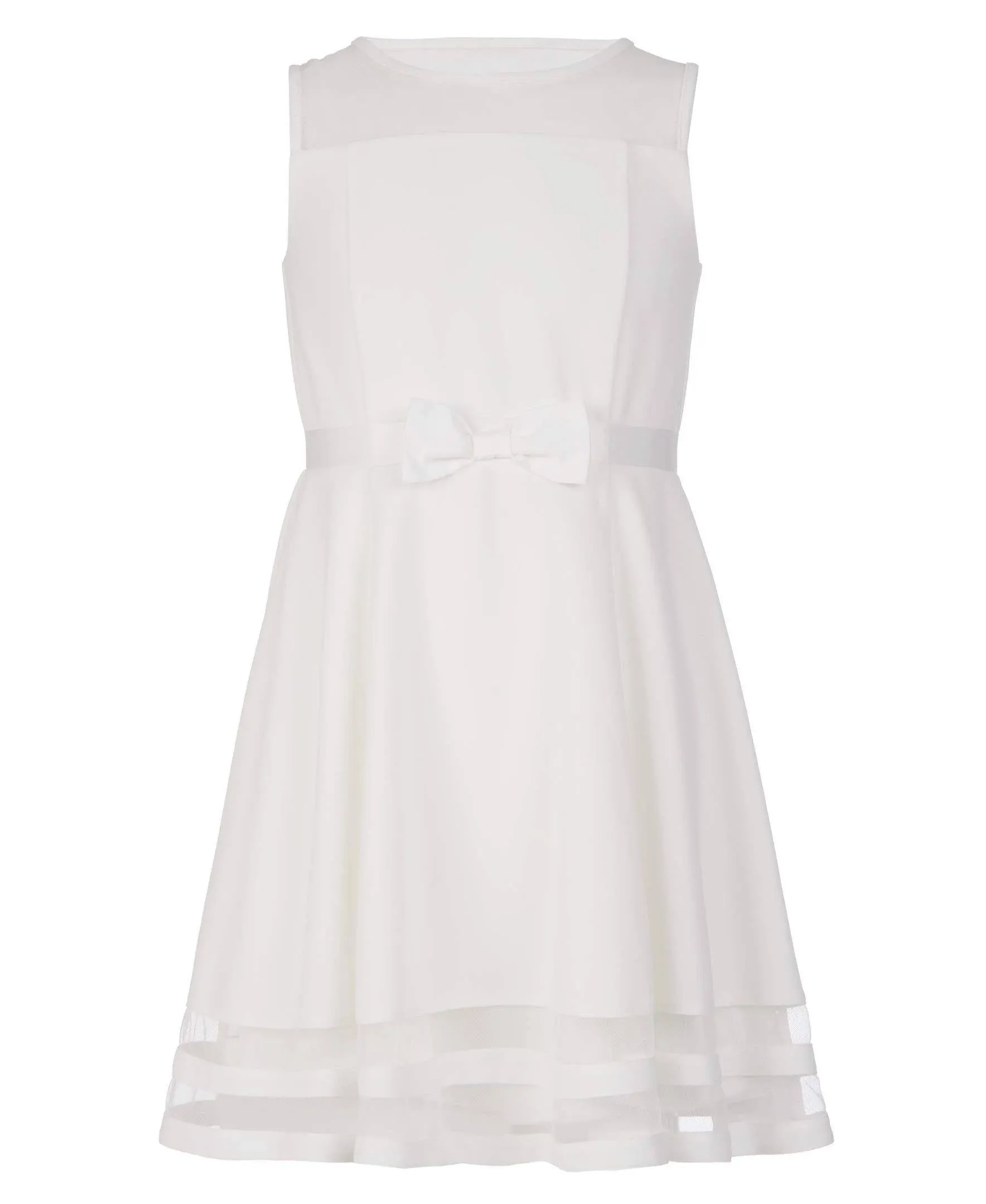 Calvin Klein Girls' Fit and Flare Illusion Mesh Dress