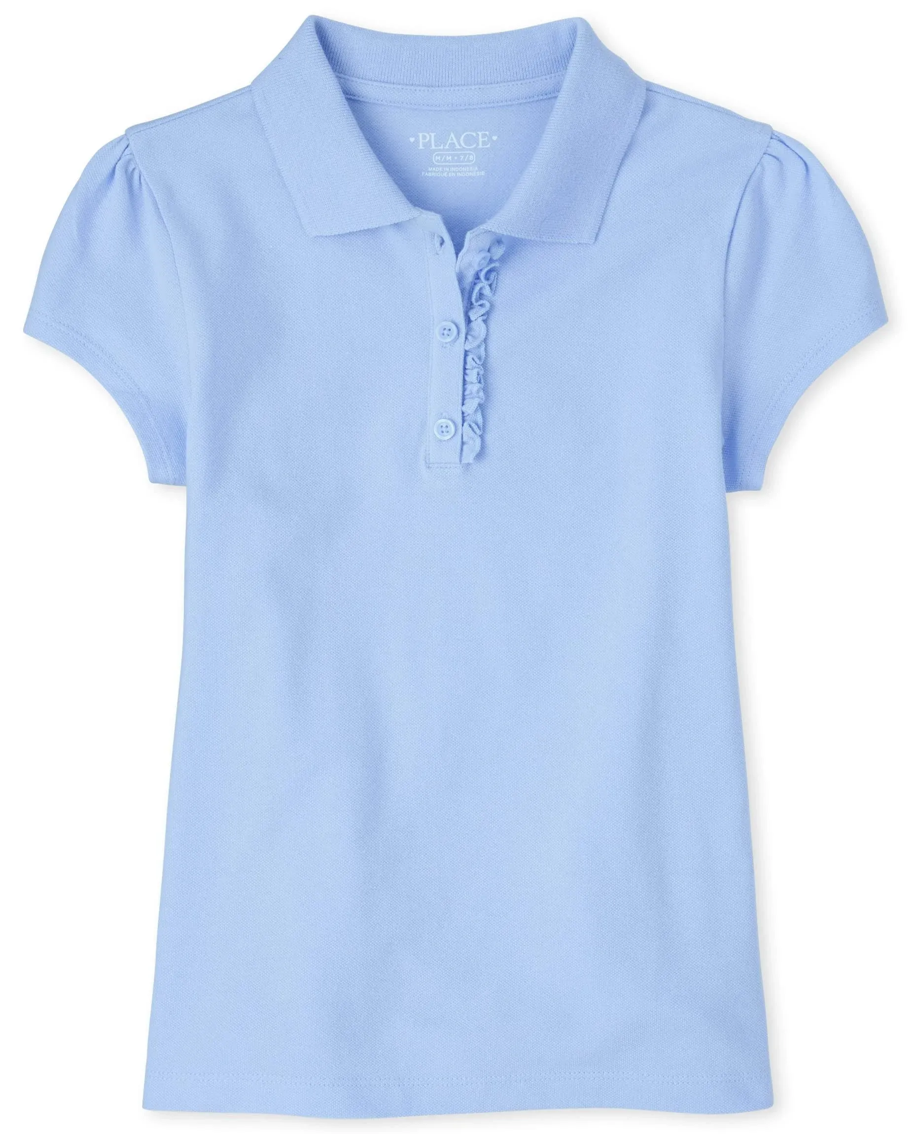 The Children's Place Girls' Short Sleeve Ruffle Pique Polo