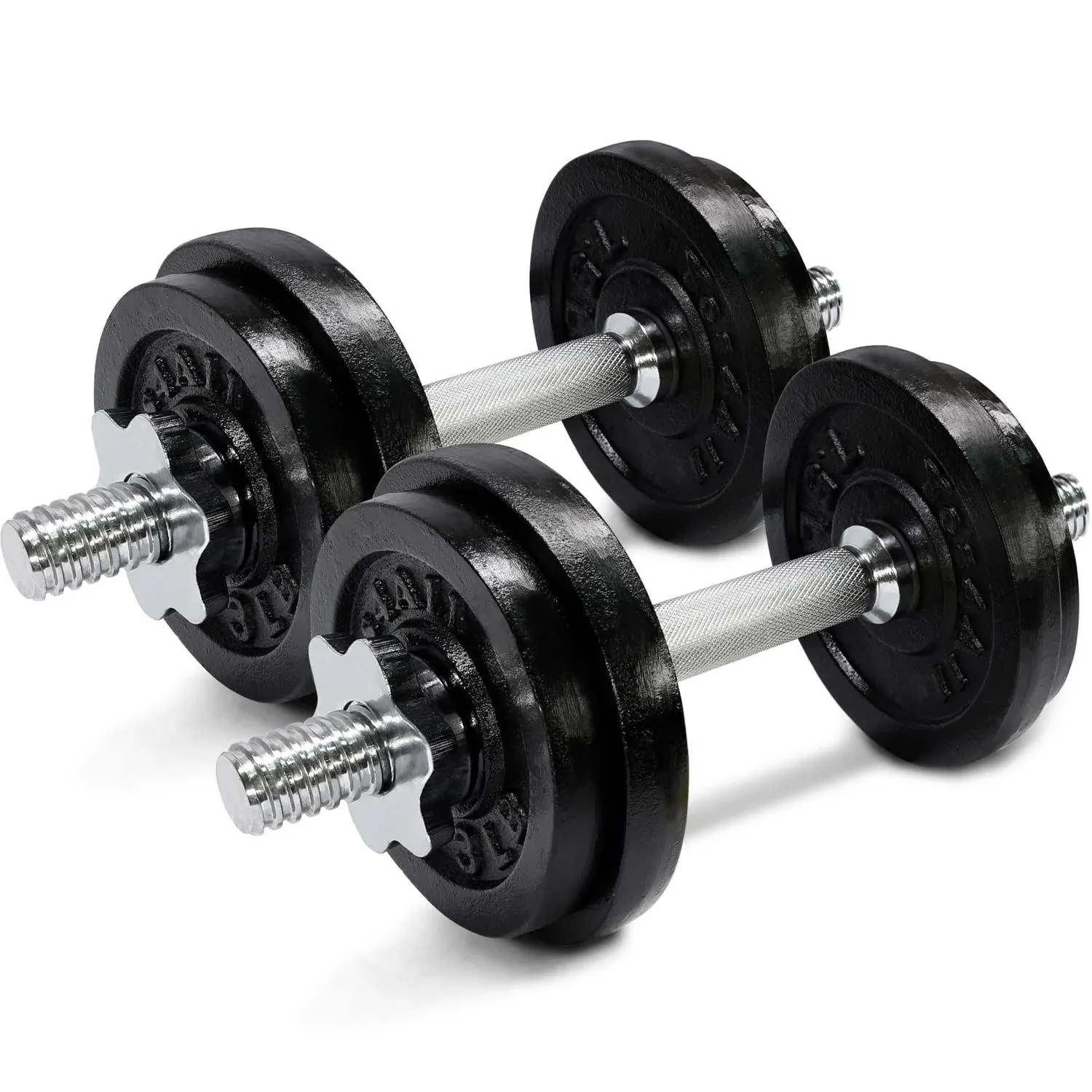 Adjustable Cast Iron Dumbbell Sets for Home Gym - Bars, Plates, Collars