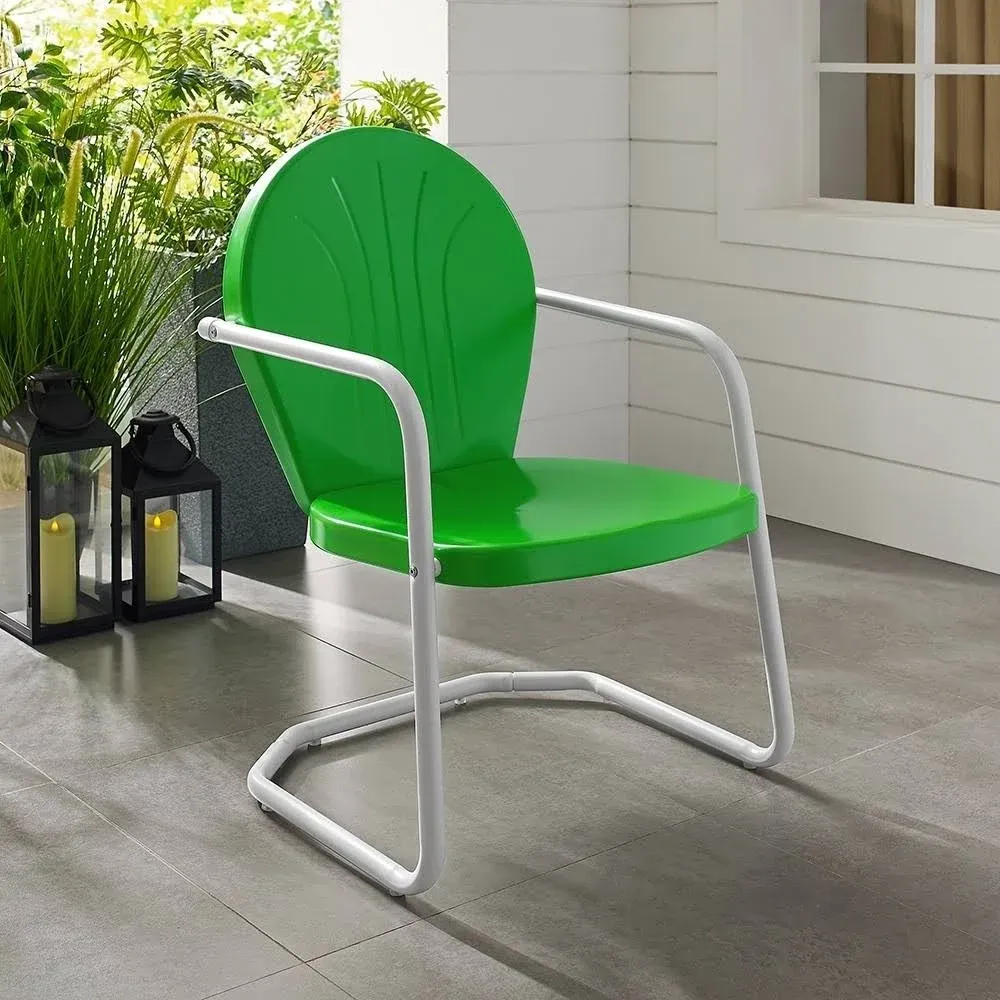 Griffith Outdoor Metal Armchair - 22 W x 28.2 D x 33.25 H - Green