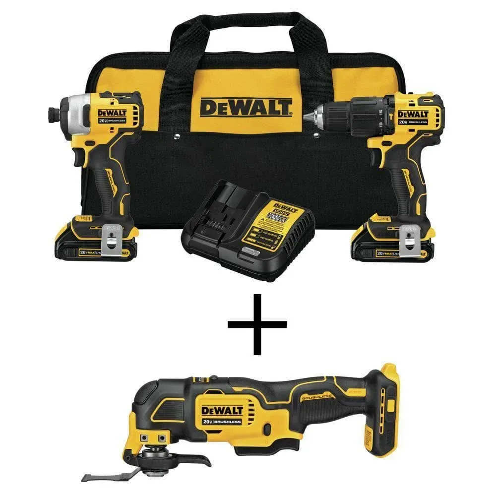 DeWalt DCK279C2 20V Atomic Max Cordless Brushless Hammer Drill & Impact Combo Kit