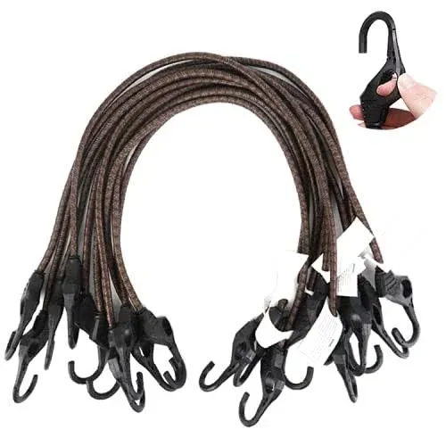 XSTRAP 10PK Bungee Cords 32-Inch Heavy Duty Bungee Cords with Hooks, Ideal for O