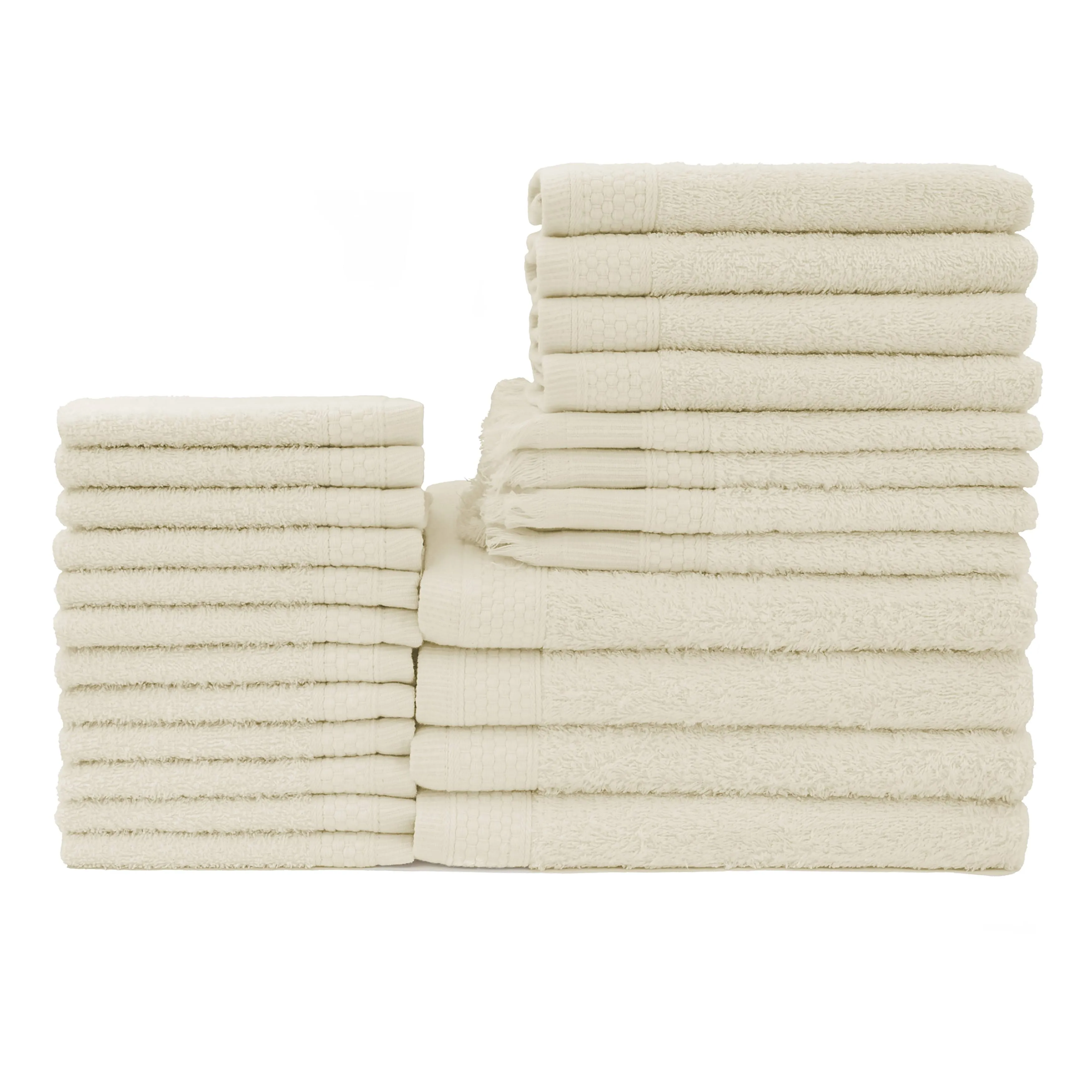 Baltic Linen 100% Cotton 24-Piece Cotton Bath Towel Set