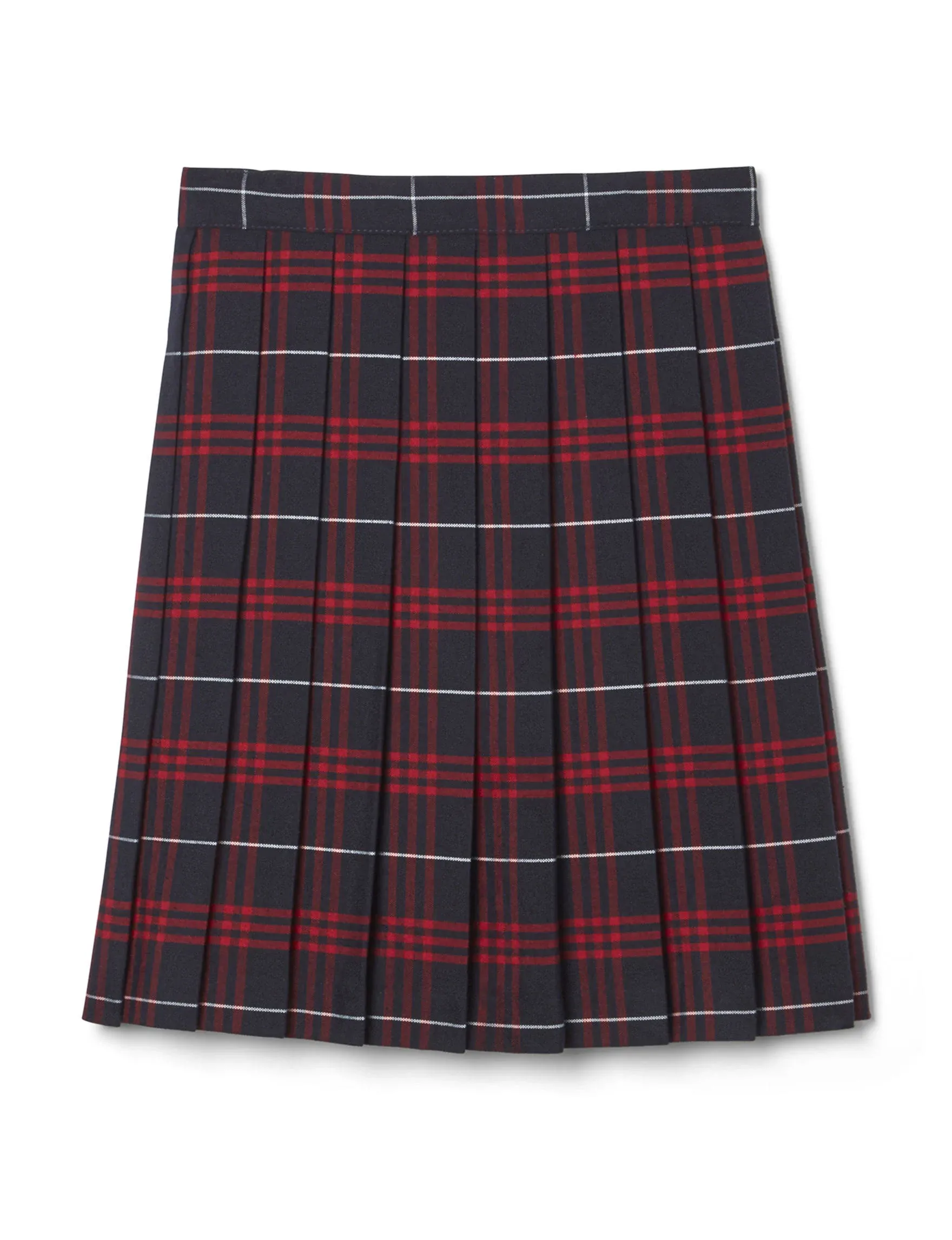 French Toast Big Girls' Plaid Pleated Skirt, Navy/Red, 8