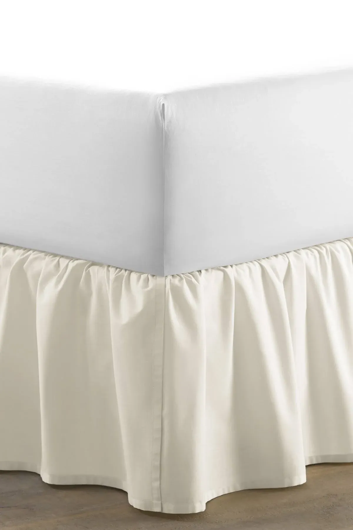 Laura Ashley Solid Ruffled Bed Skirt Full, White