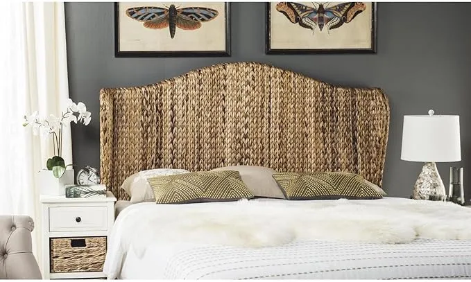 SAFAVIEH Nadine Natural Woven Wingback Headboard (Twin) Brown 43.3&#034; x 8&#034; x 55.1&#034;