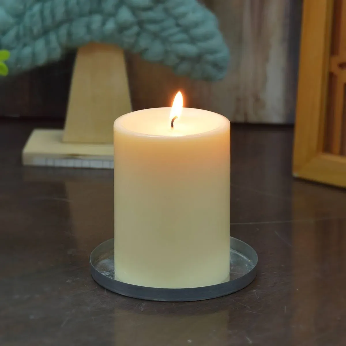 5 x 8 Inch Ivory Pillar Candle Ivory