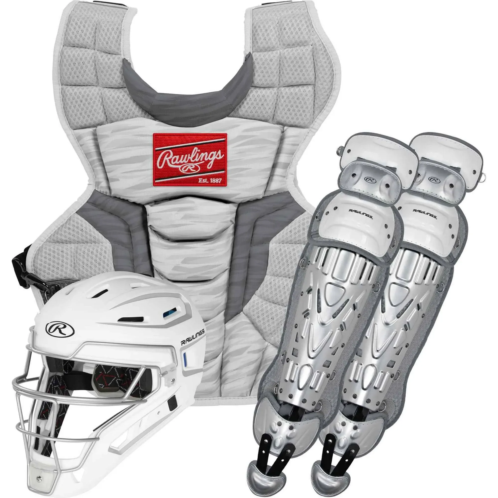 Rawlings Velo 2.0 Intermediate Catcher&#039;s Set, White