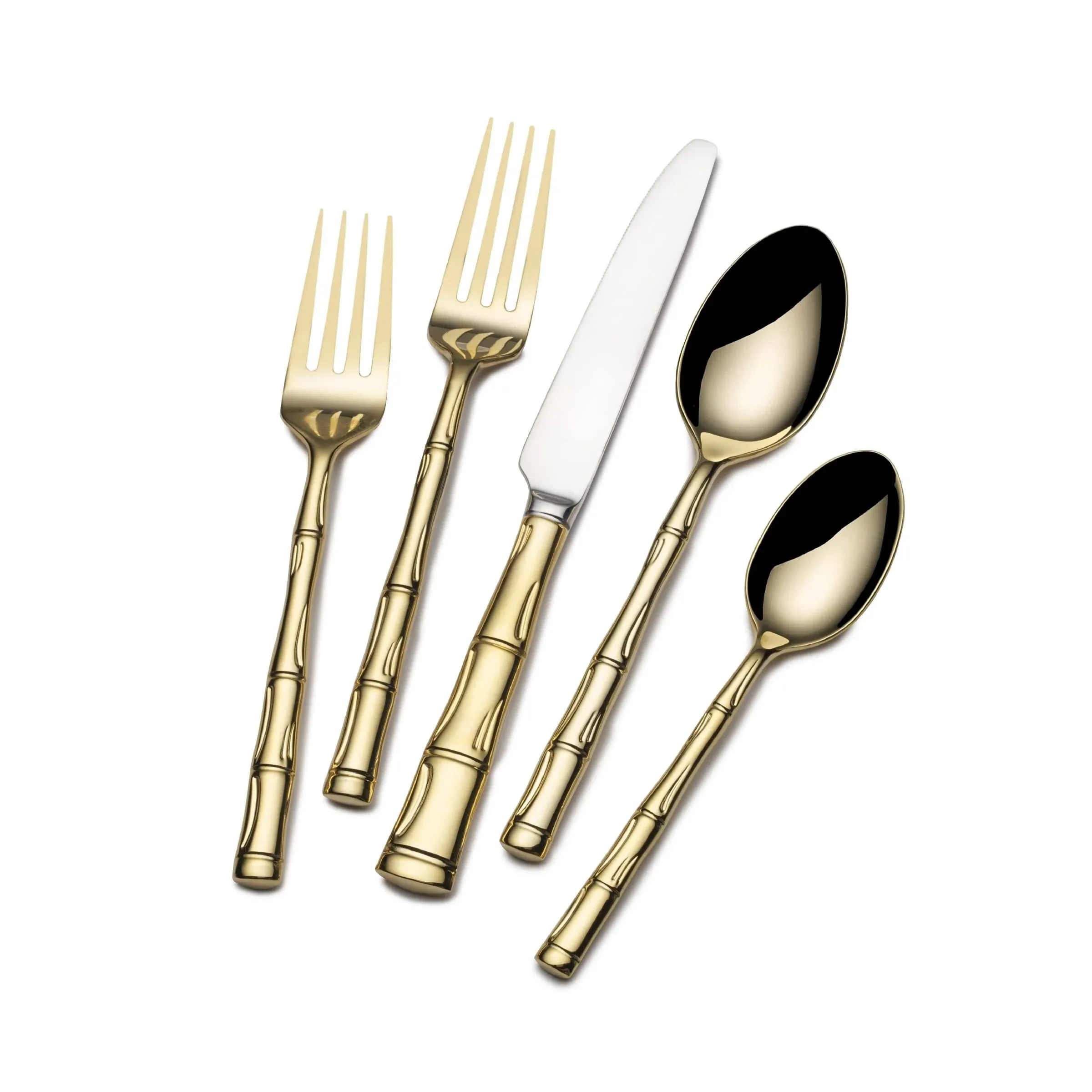 Wallace 20-Piece Gold Bamboo Flatware Set