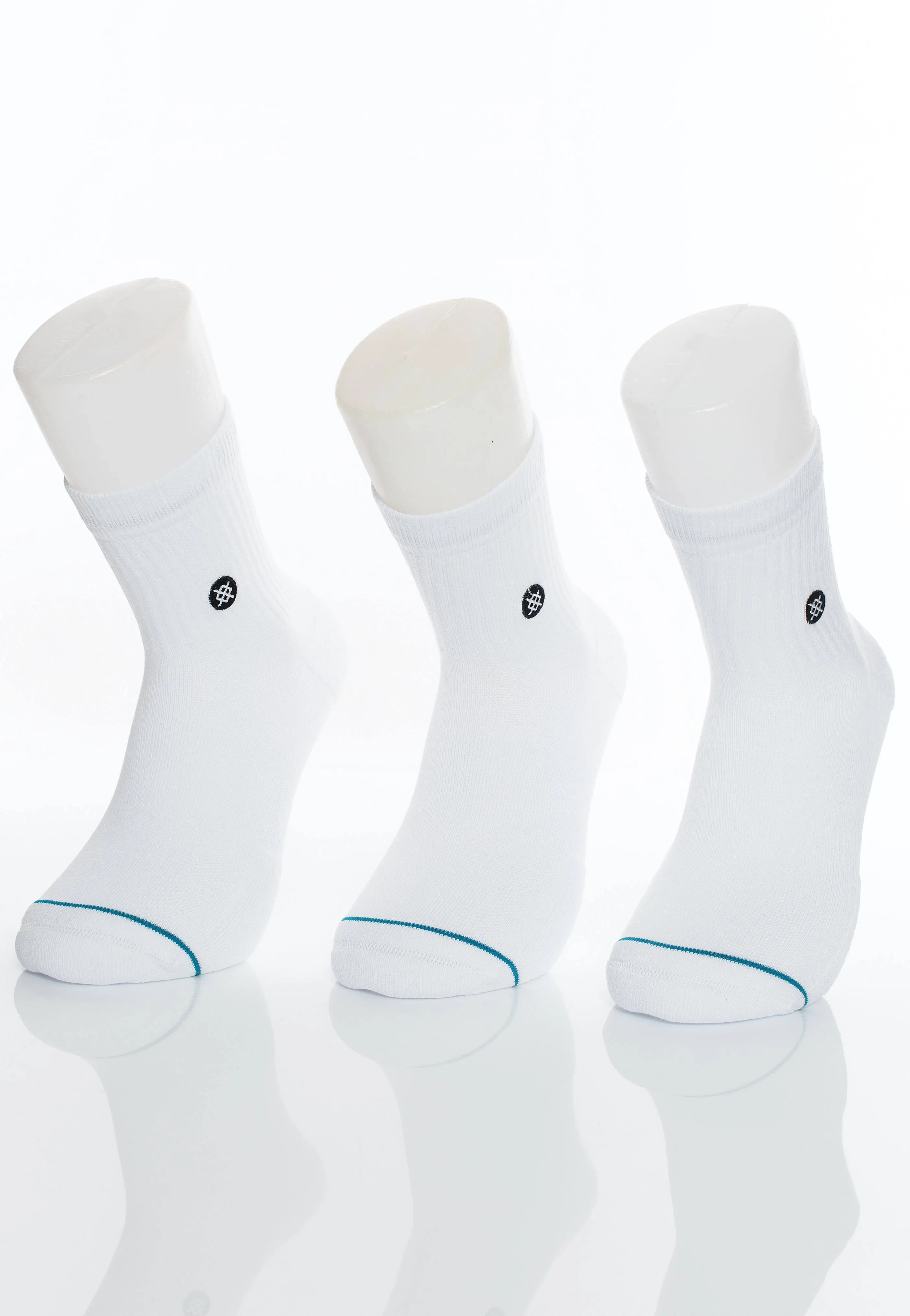 Stance Icon Quarter 3 Pack Socks - White