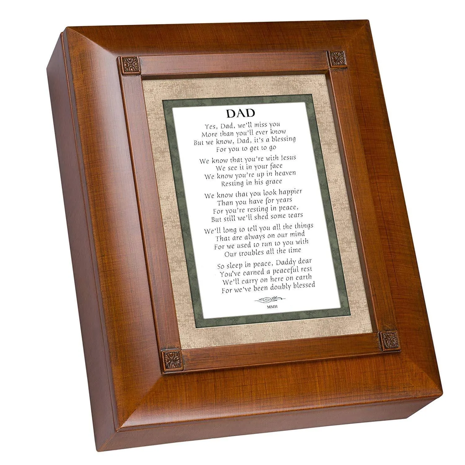 Dad We Will Miss You Woodgrain Remembrance Keepsake Box