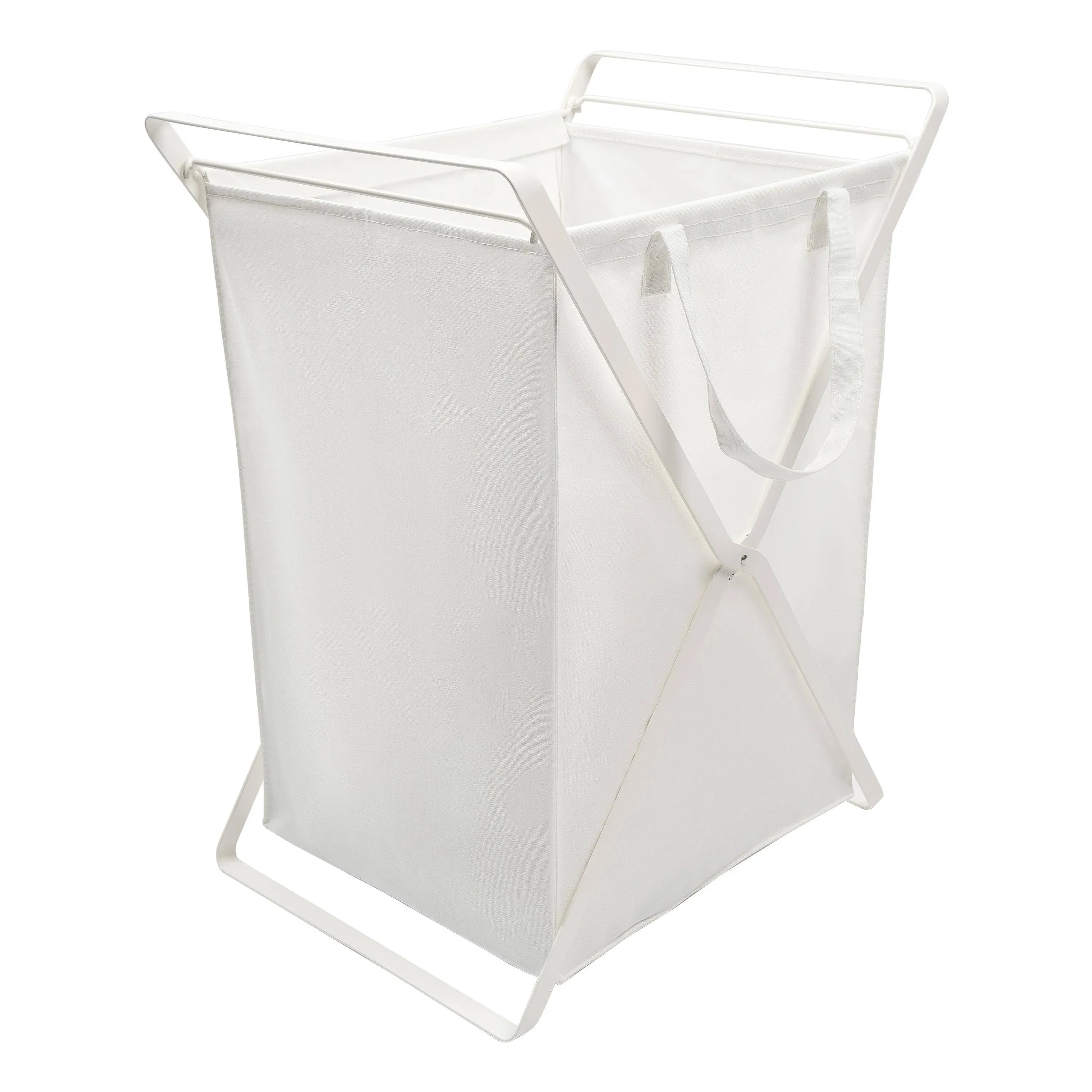 Laundry Hamper With Cotton Liner In White