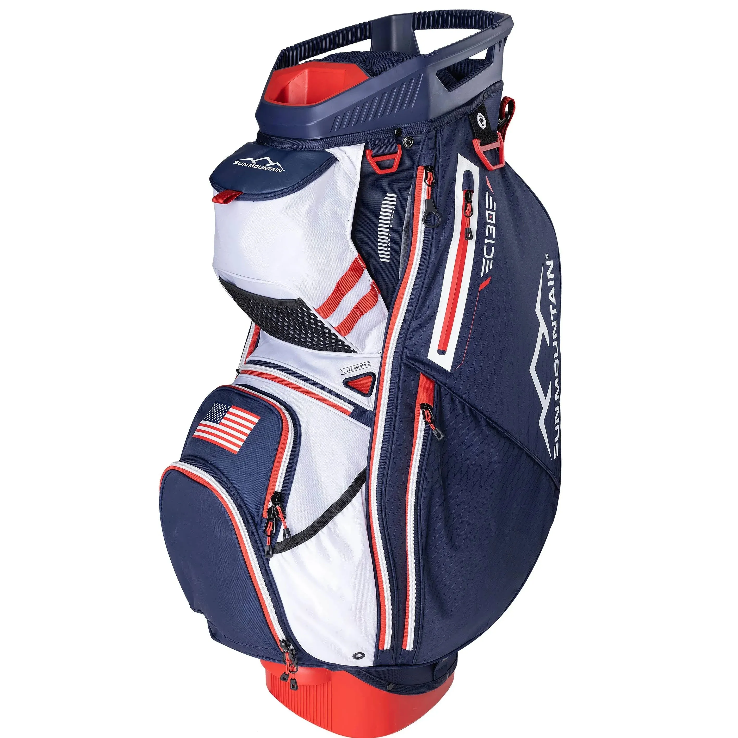 Sun Mountain 2024 C-130 Golf Cart Bag Navy/White/Red