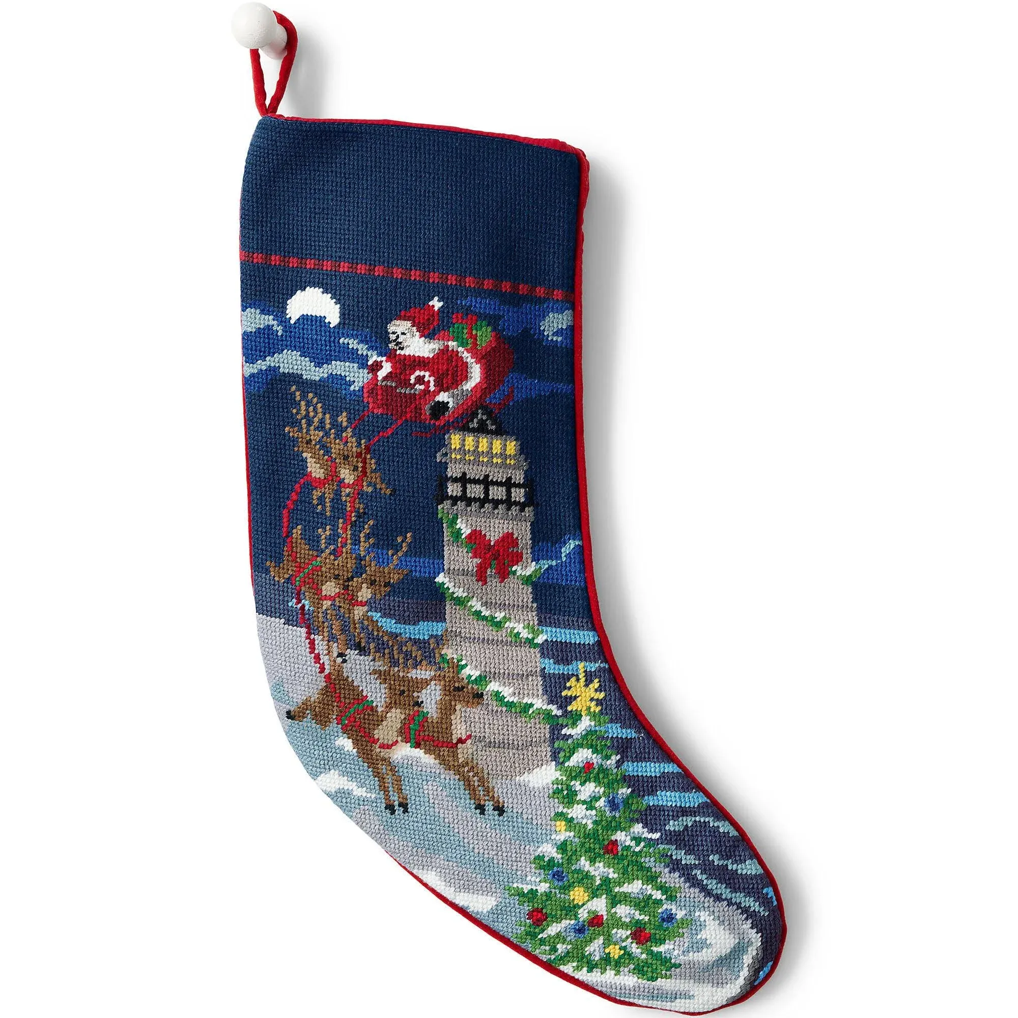 Lands' End Needlepoint Christmas Stocking