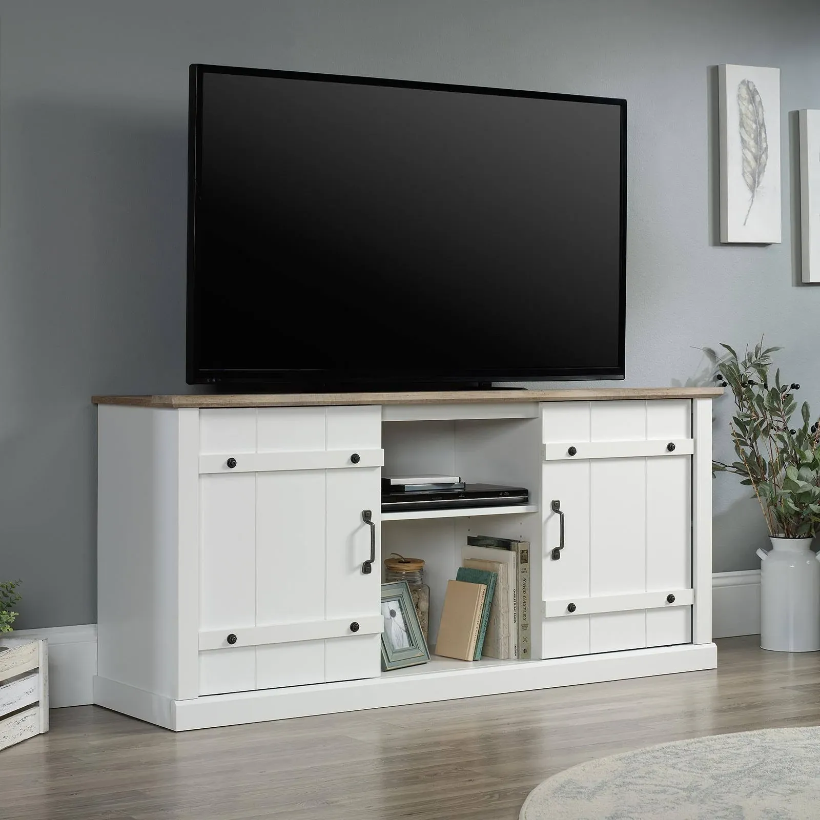 Farmhouse White 62" TV Stand