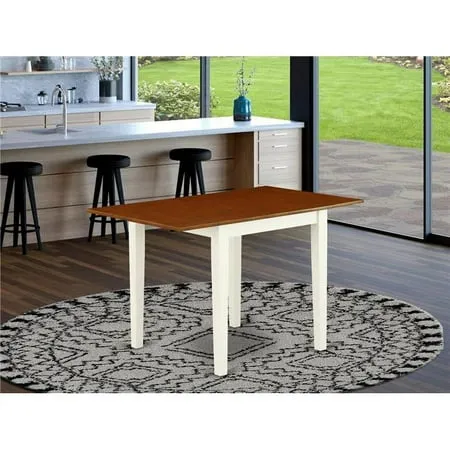 East West Furniture Dining Table Buttermilk & Cherry, NDT-WHI-T