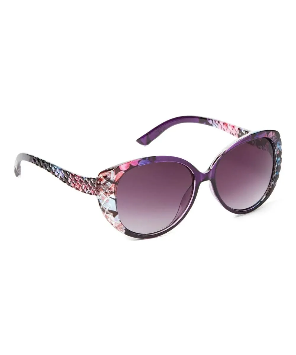 Womens Jessica Simpson Quilted Cat Eye Sunglasses Purple