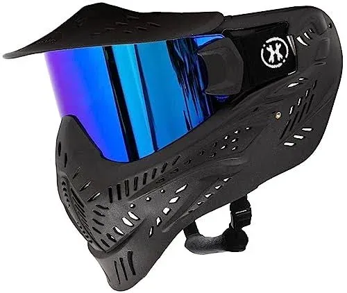 HK Army HSTL Goggle Paintball Airsoft Mask with Anti Fog Thermal Lens (Fracture Black/White/Smoke Lens)