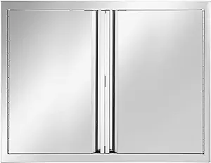 BBQ Double Access Doors Stainless Steel;31" W x 24" H inch Double Wall Door Panel Outdoor Kitchen Doors;Flush Mount for Outdoor Kitchens or BBQ Island