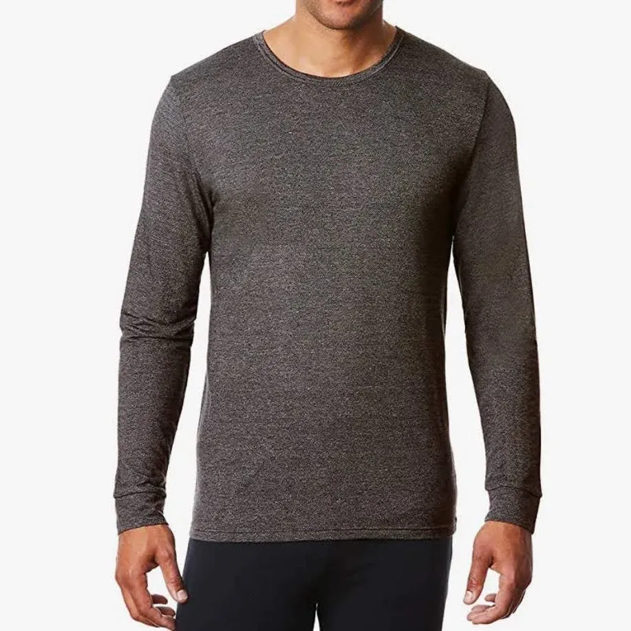 32 Degrees Men's 2 Pack Lightweight Baselayer Crew Top White/Charcoal Heather / S