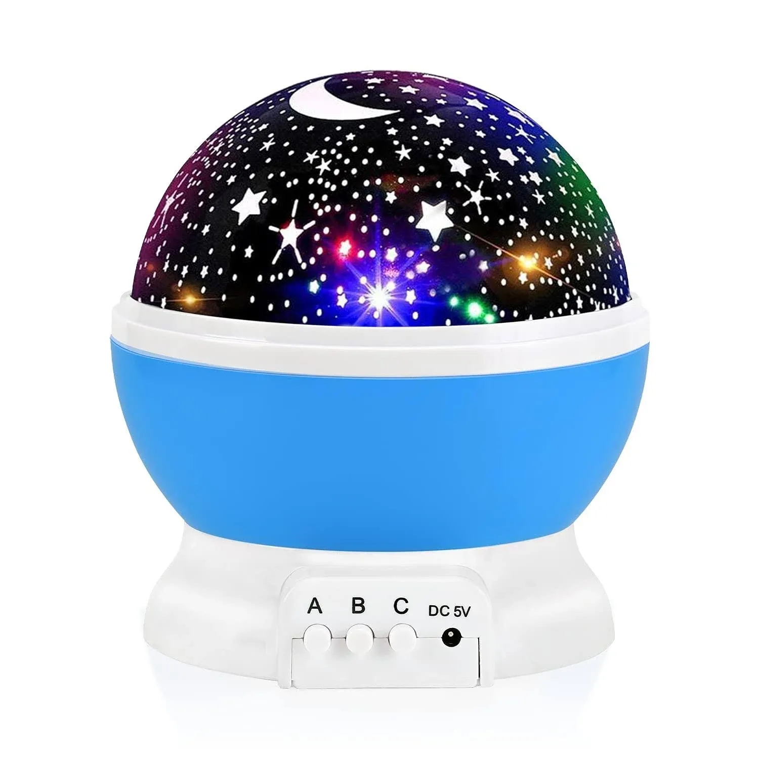 Night Light for Kids, Kids Night Light, Star Night Light, Moon and Star Projector 360 Degree Rotation - 4 LED Bulbs 9 Light Color Changing with USB Cable, Unique Gift for Men Women Children