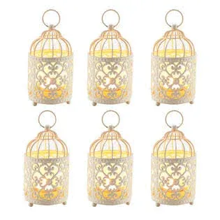 6 Pack Small Metal Candle Lanterns