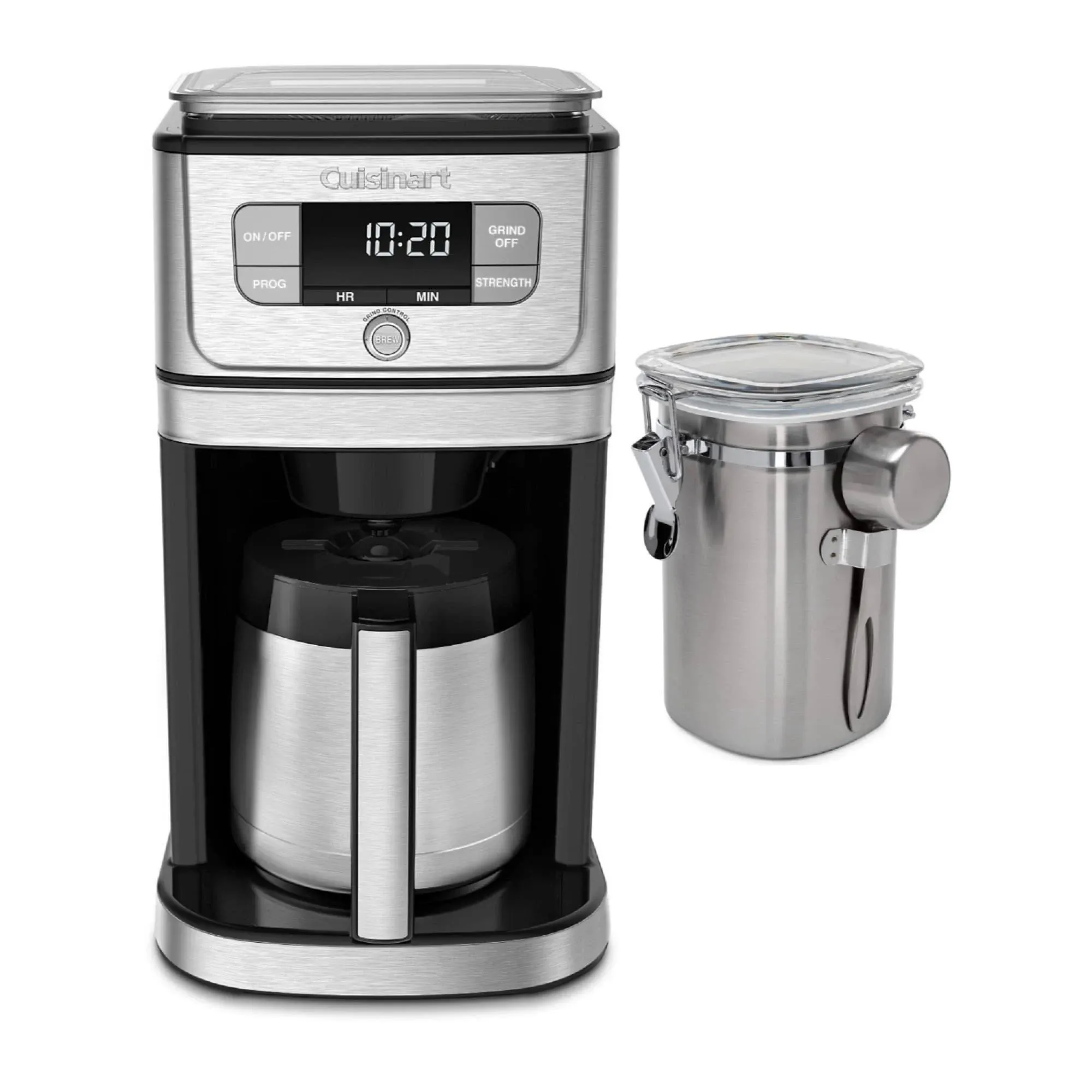 Cuisinart DGB-850 Burr Grind & Brew 10-Cup Coffeemaker with Thermal Carafe, Black/Stainless Steel, Silver 