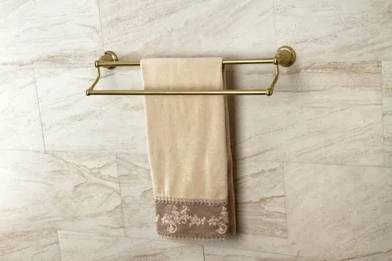 24Inch Dual Towel Bar, Brushed Brass