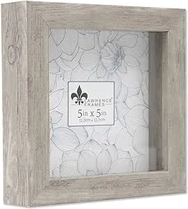 Lawrence Frames Shadow Box Frame, 5x5, Natural Gray