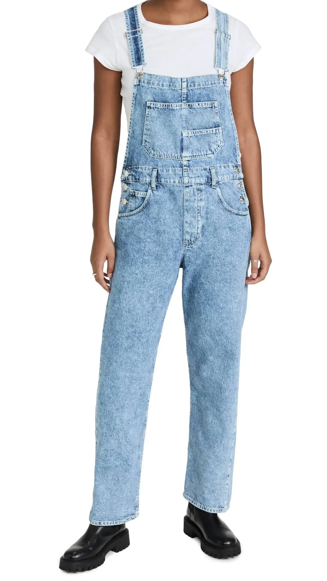 Free People Ziggy Denim Overalls - Powder Blue S