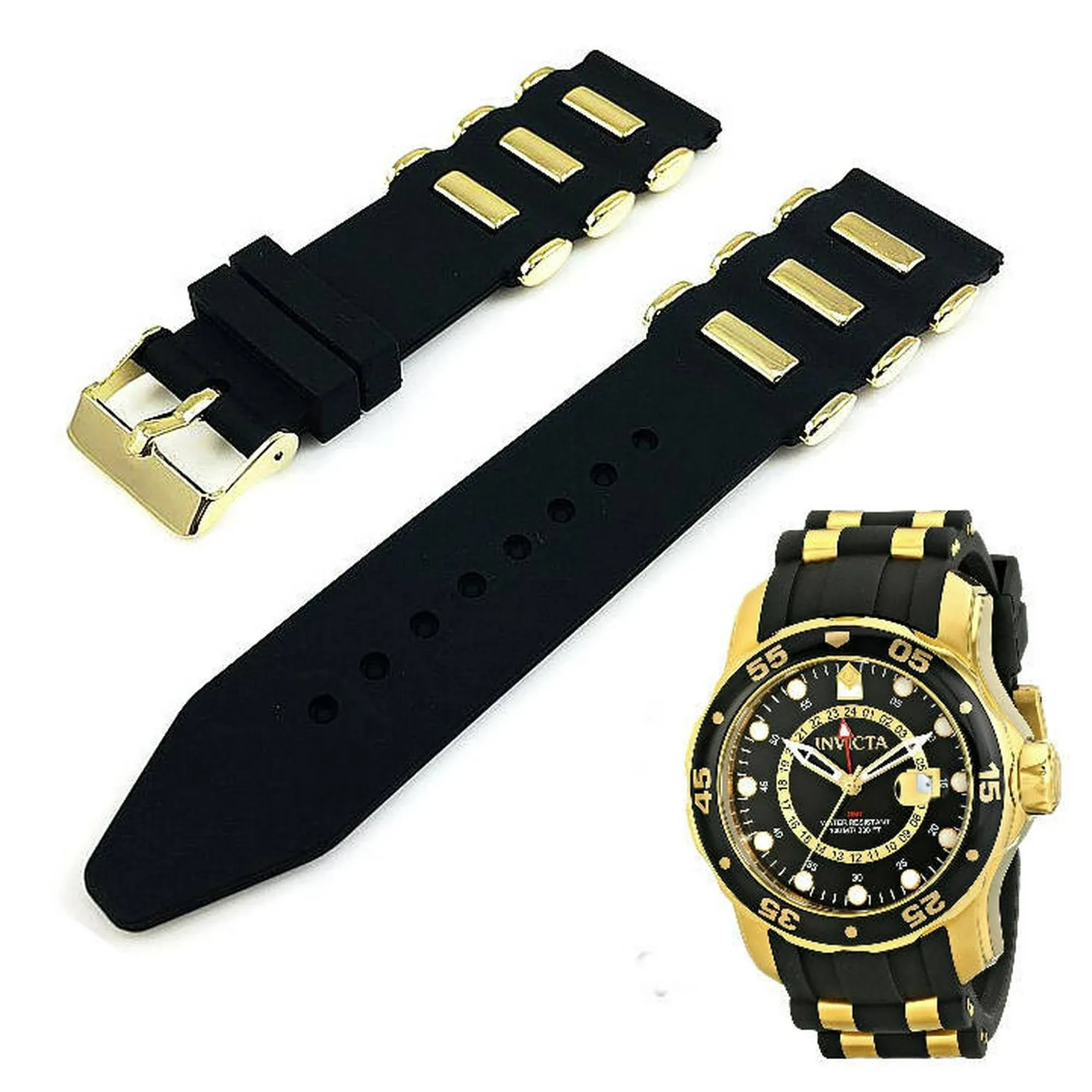 Rubber Bullets Replacement Watch Band Strap Fits Invicta Pro Diver GMT 6991 4060