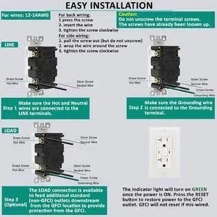 2 Pack - BRILLTECH GFCI Outlet 20Amp, UL Listed, Self-Test, Tamper Resistant Receptacle with LED Indicator, Decorator Wallplate and Screws Included, White2 Pack - BRILLTECH GFCI Outlet 20Amp, UL Listed, Se…