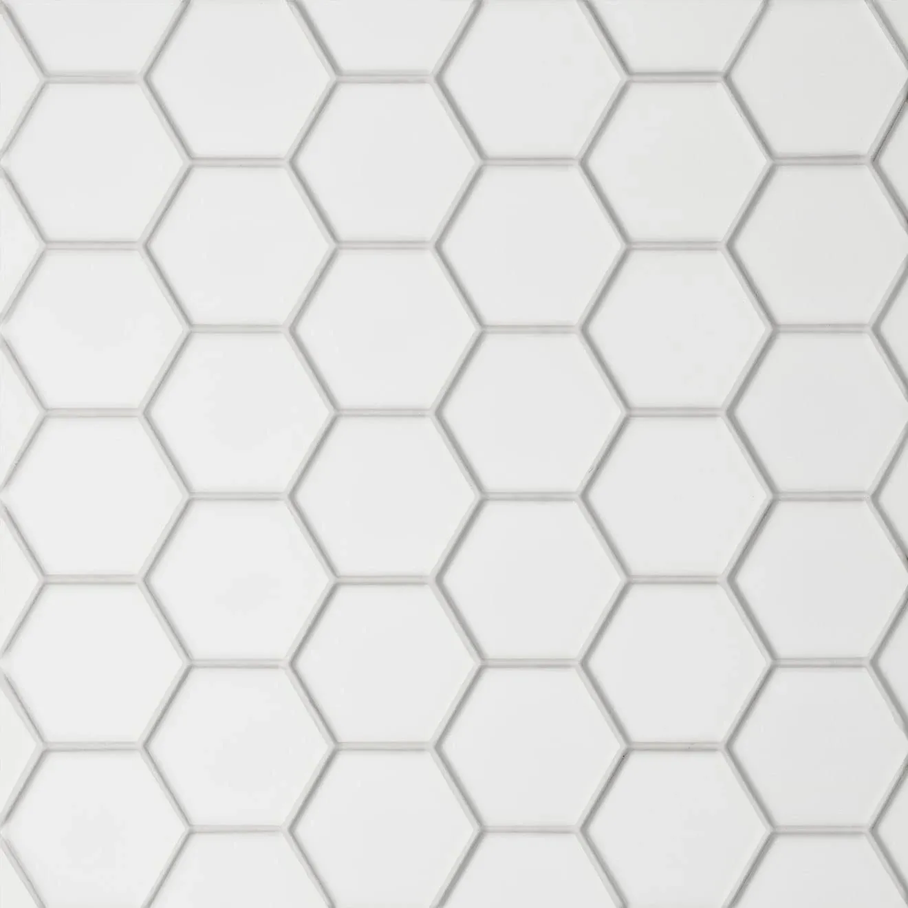 Le Cafe 2" x 2" Hexagon Matte Porcelain Mosaic Tile in White by Bedrosians