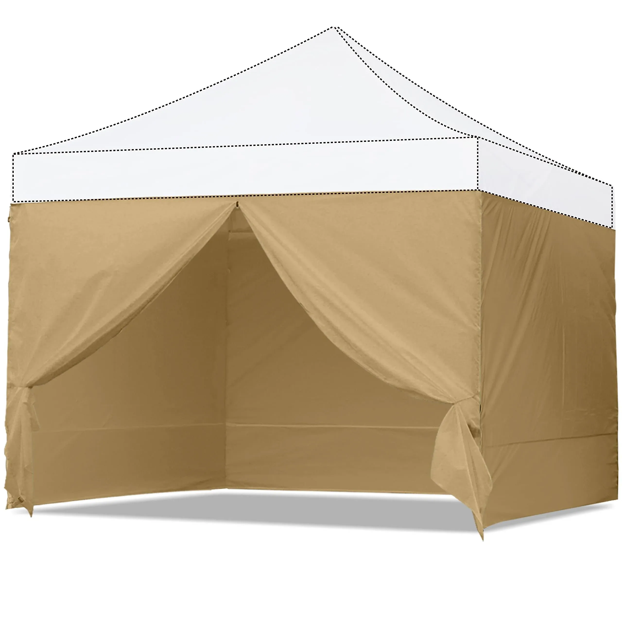 ABCCANOPY Side Wall 10x10, Beige (4 Walls Only, NOT Including Frame and Top)