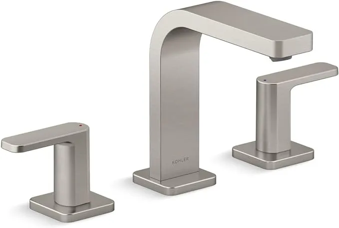 Kohler K-23484-4N Parallel Widespread Bathroom Sink Faucet, 0.5 GPM - Vibrant Brushed Nickel